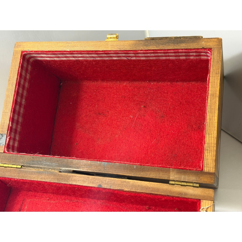 Vintage Wood Box Purse Americana Retro Folk Art Handbag - Picture 8 of 15